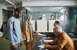 people voting in an election