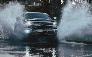 cars trucks deep puddles