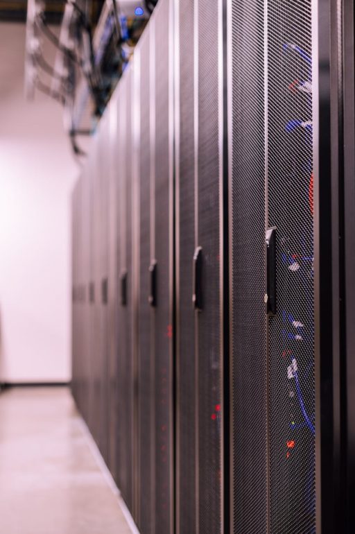 black server racks data centers
